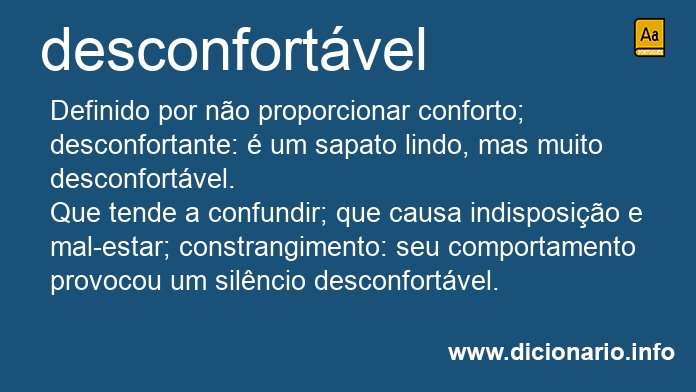 Significado de desconfortvel