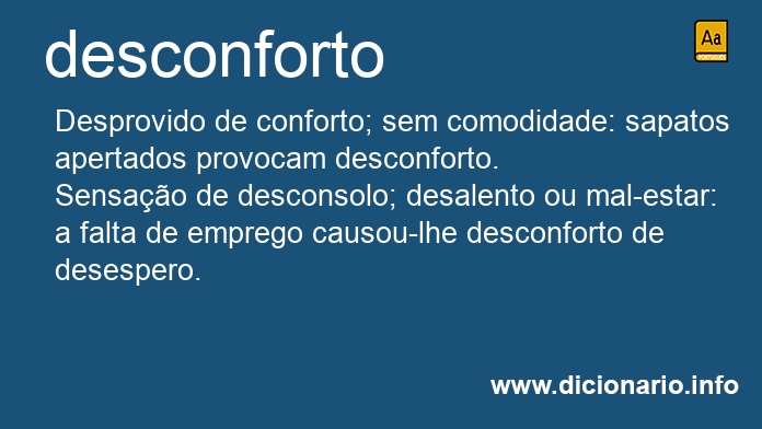 Significado de desconforto
