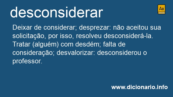 Significado de desconsiderar