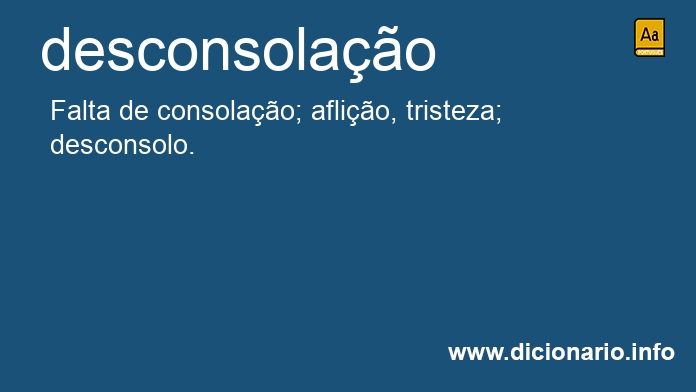 Significado de desconsolao