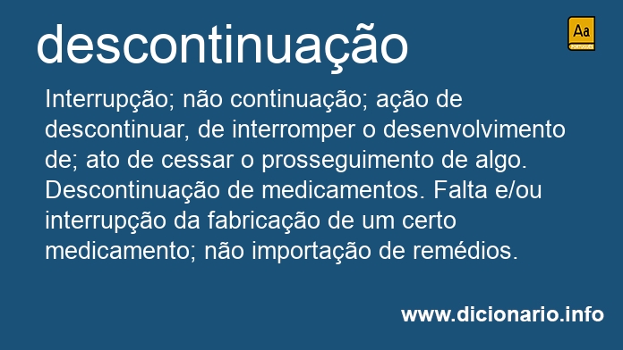 Significado de descontinuao