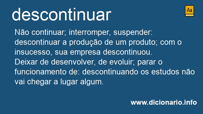 Significado de descontinuamos