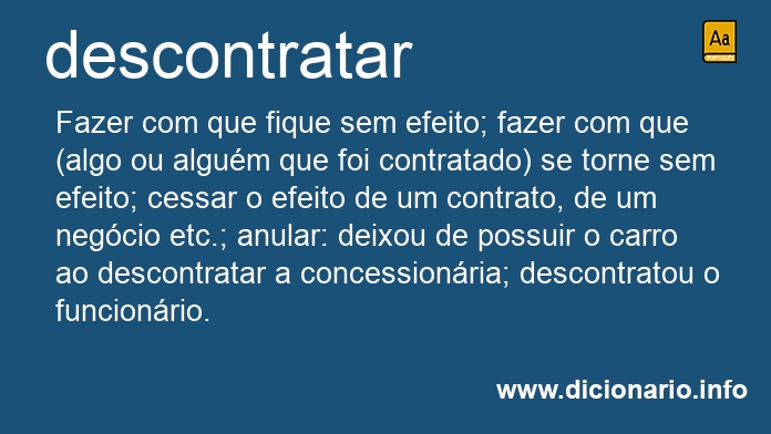 Significado de descontratar