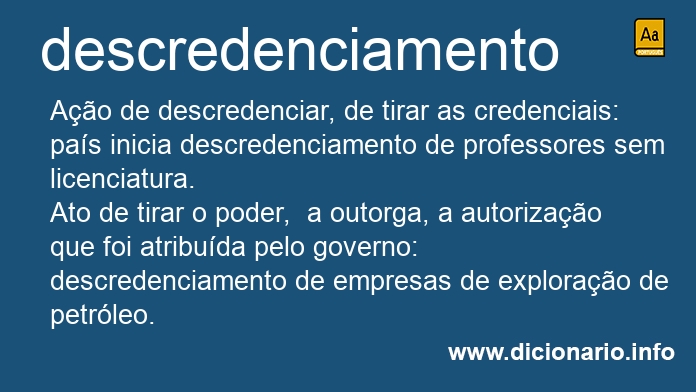 Significado de descredenciamento