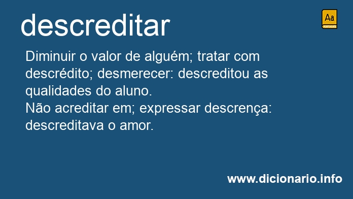 Significado de descreditaro