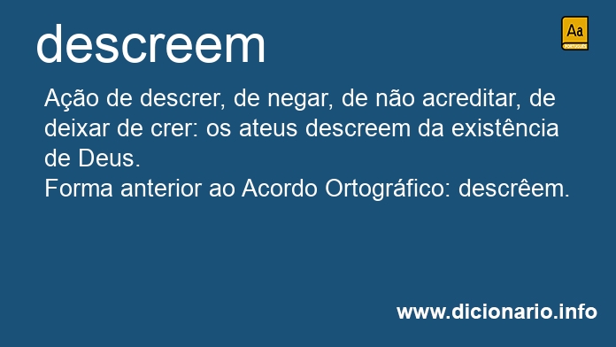 Significado de descreem