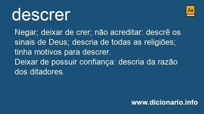 Significado de descreiam