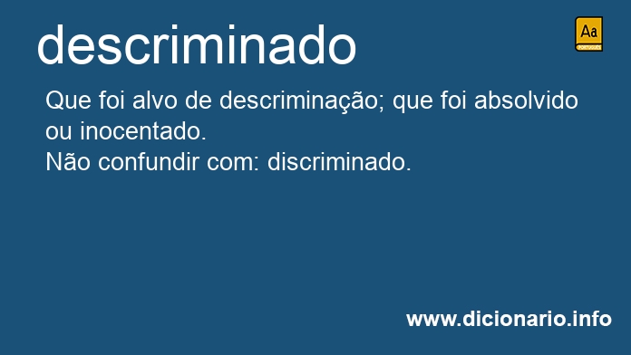 Significado de descriminado