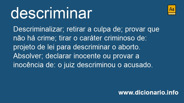 Significado de descriminar