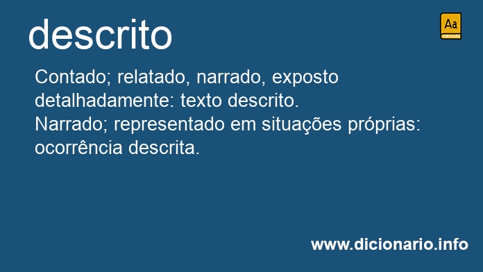 Significado de descrito