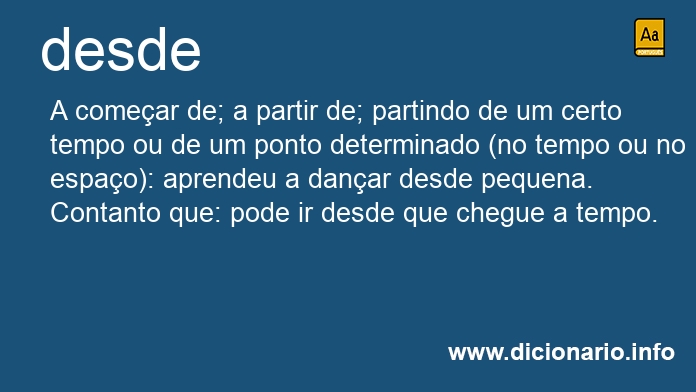 Significado de desde