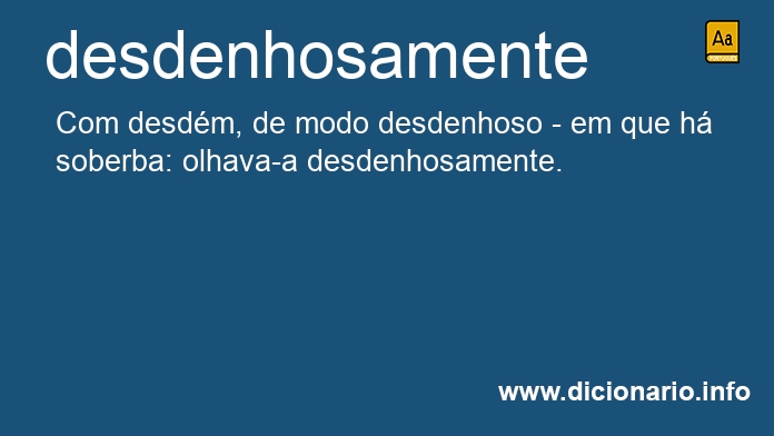 Significado de desdenhosamente