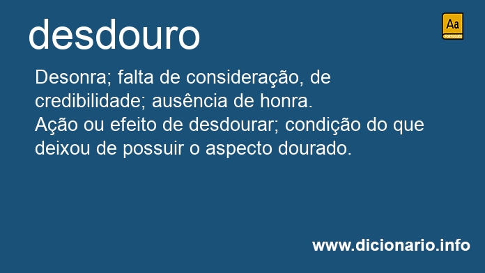 Significado de desdouro