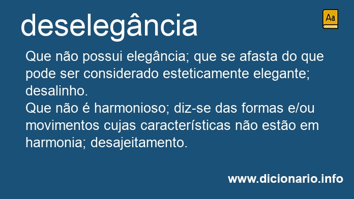 Significado de deselegncia