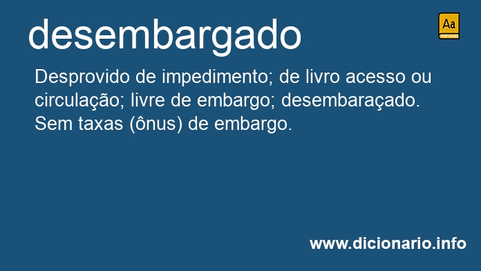 Significado de desembargada