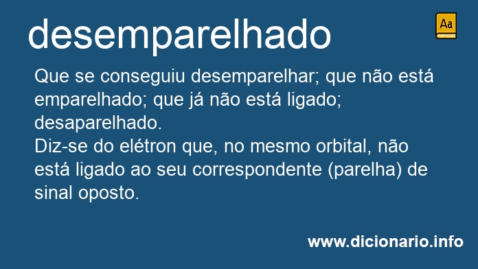 Significado de desemparelhado
