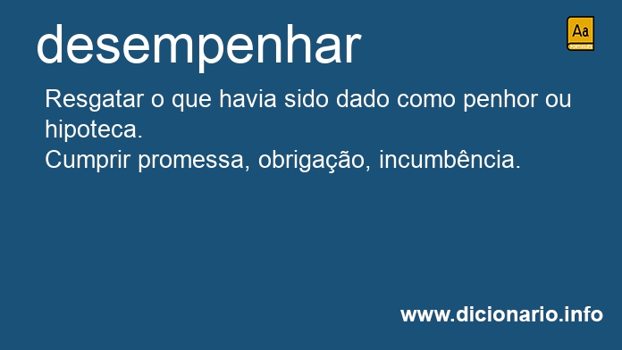 Significado de desempenhar