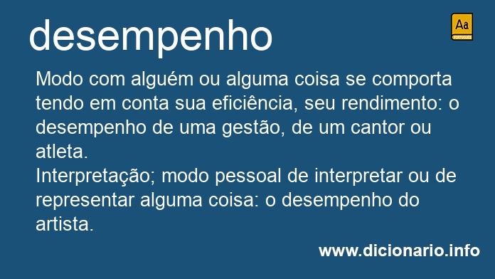 Significado de desempenhos