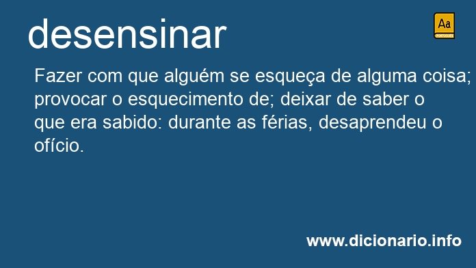 Significado de desensinado