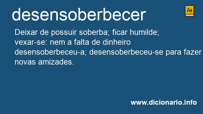 Significado de desensoberbecer