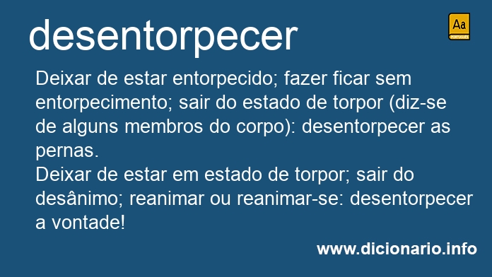 Significado de desentorpecer