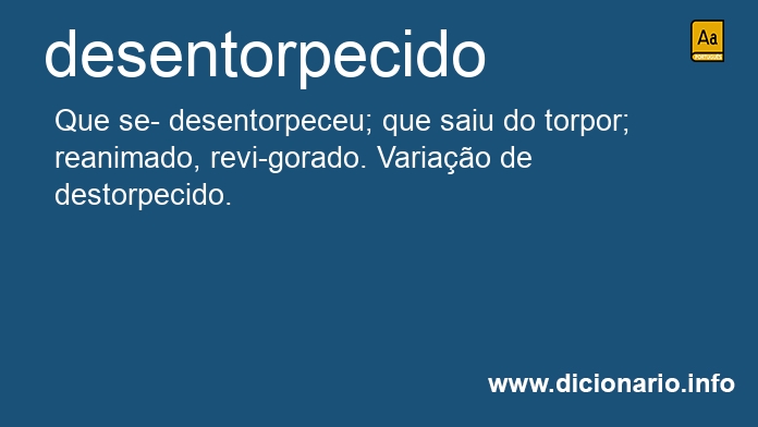 Significado de desentorpecido