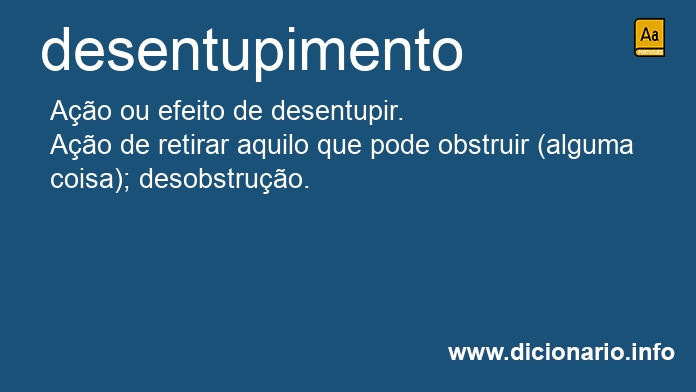 Significado de desentupimento