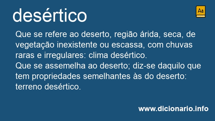 Significado de desrtico