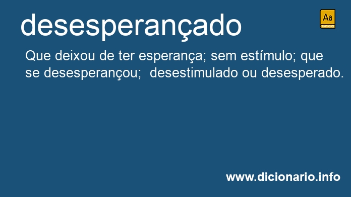 Significado de desesperanado