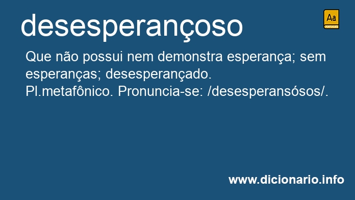 Significado de desesperanoso