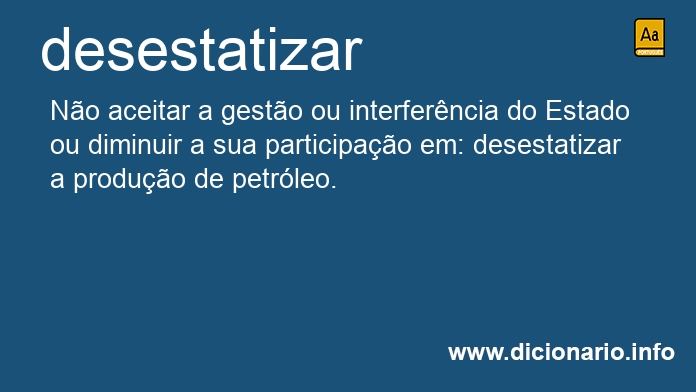 Significado de desestatizar