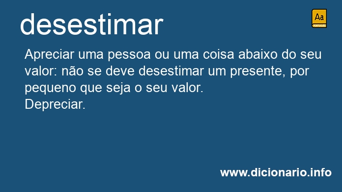 Significado de desestimar