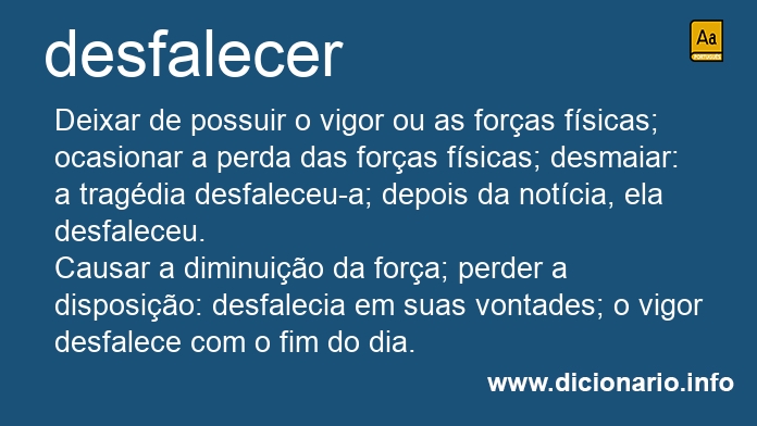 Significado de desfalecer