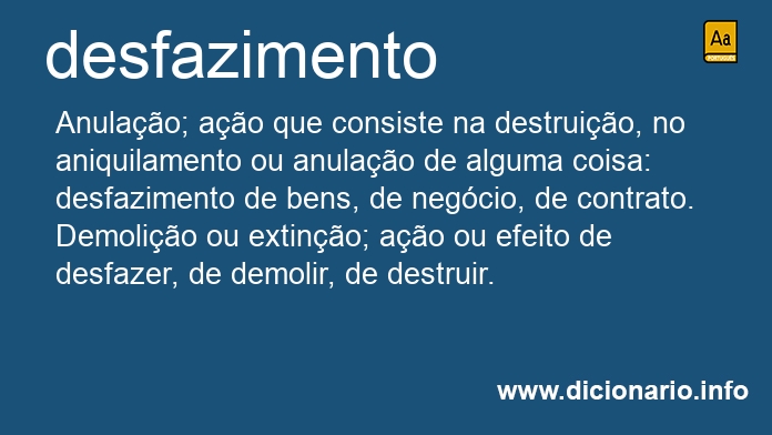 Significado de desfazimento