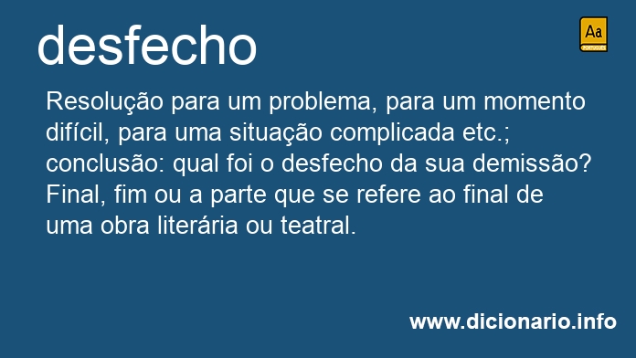 Significado de desfecho
