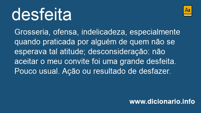 Significado de desfeita