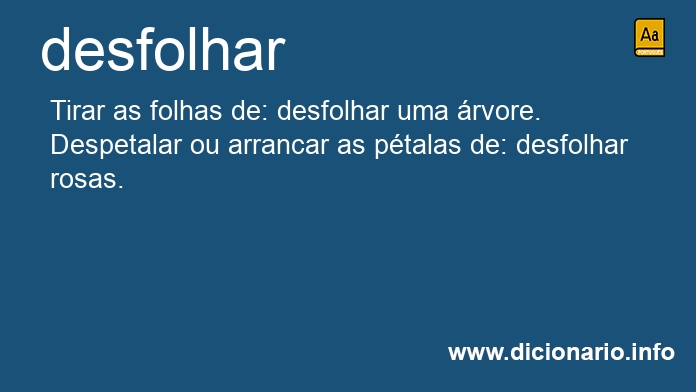 Significado de desfolhar