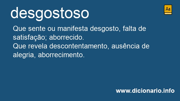 Significado de desgostoso