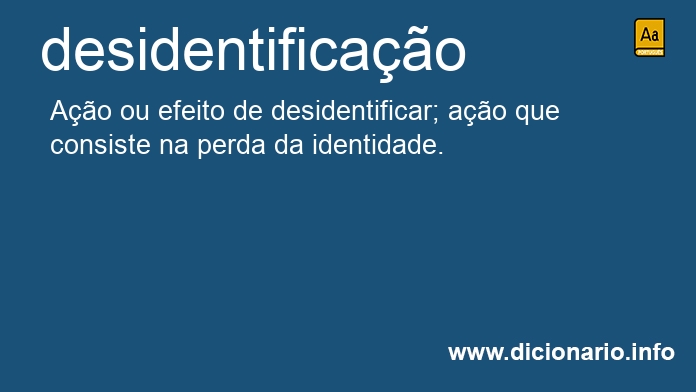 Significado de desidentificao
