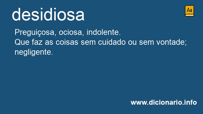 Significado de desidiosa
