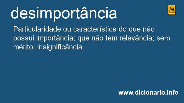 Significado de desimportncia