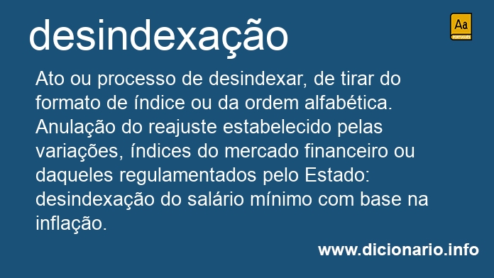 Significado de desindexao