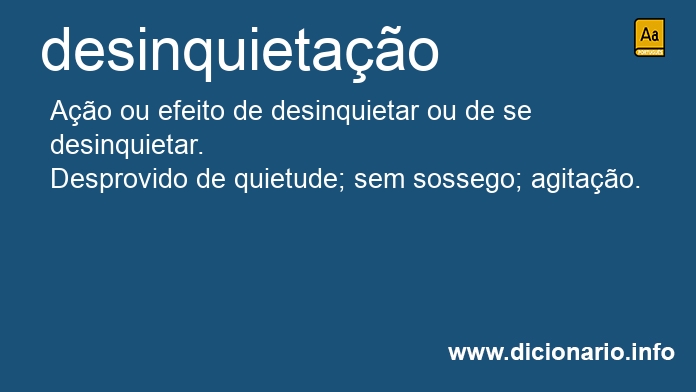 Significado de desinquietao