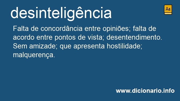 Significado de desinteligncia