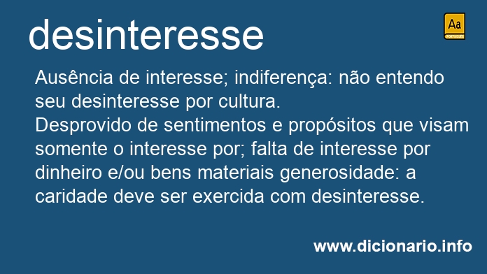 Significado de desinteresse