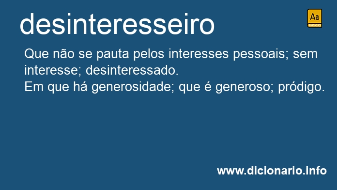 Significado de desinteresseira