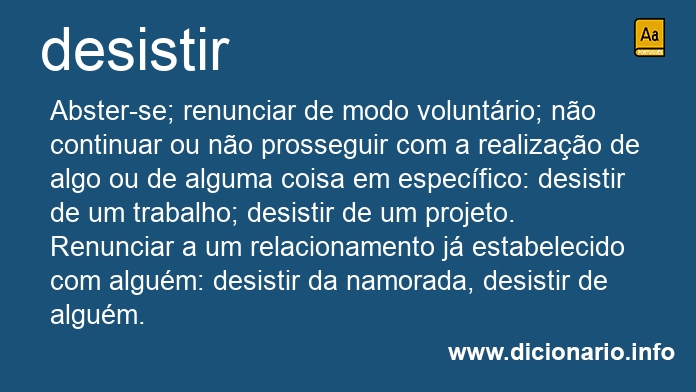 Significado de desistam