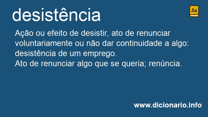 Significado de desistncias