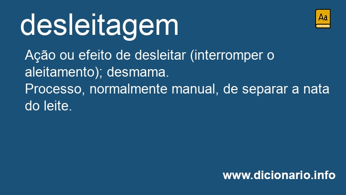 Significado de desleitagem