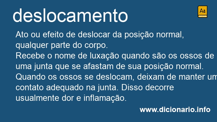 Significado de deslocamentos